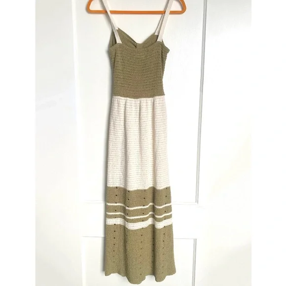 OHSEVENDAYS Jemima Dress in Green and Cream size Medium - Picture 6 of 9